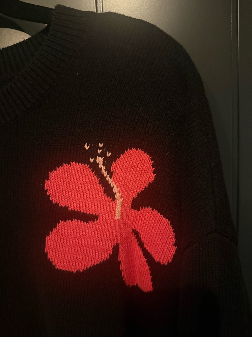 🌺 Rails Zoey Hibiscus Black Floral Knit Crewneck Sweater 🌺 - Picture 6 of 15